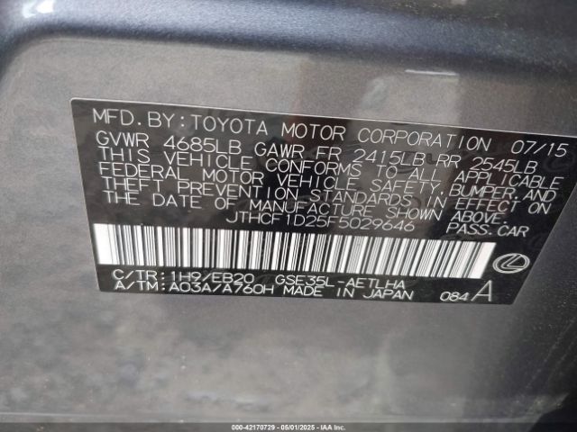 JTHCF1D25F5029646 Lexus IS 250