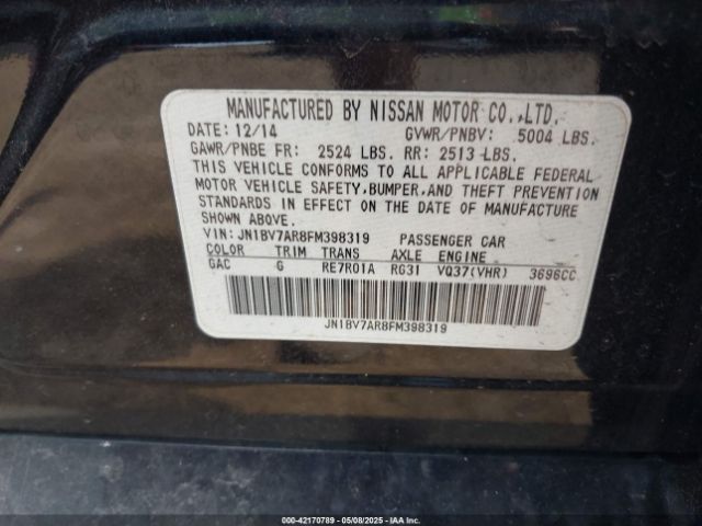 JN1BV7AR8FM398319 Infiniti Q50 SPORT