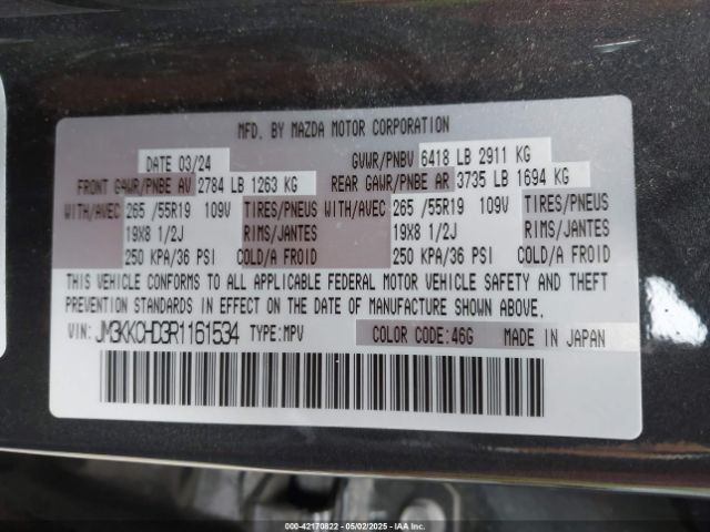 JM3KKCHD3R1161534 Mazda Cx-90 3.3 Turbo Preferred Plus