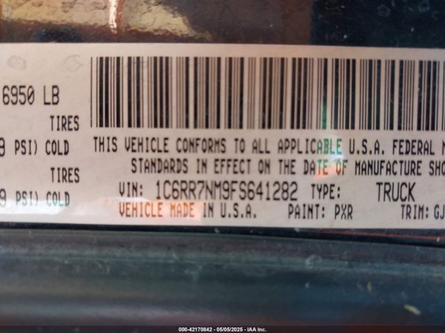 1C6RR7NM9FS641282 RAM 1500 Laramie