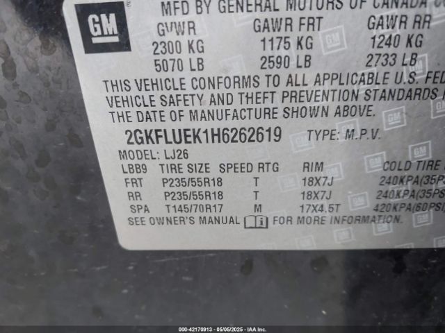 2GKFLUEK1H6262619 GMC Terrain Slt