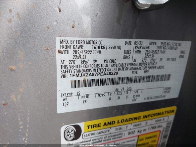 1FMJK2A87PEA48229 Ford Expedition Limited Max