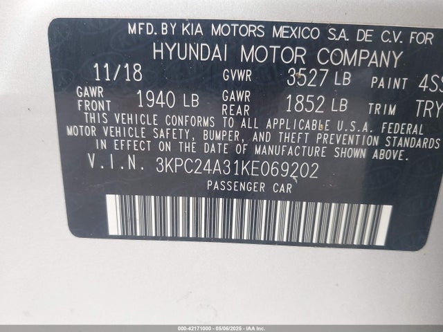 Hyundai Accent Sel 2019 3KPC24A31KE069202 Image 9
