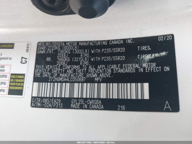 2T2HGMDA4LC050687 Lexus RX 450H