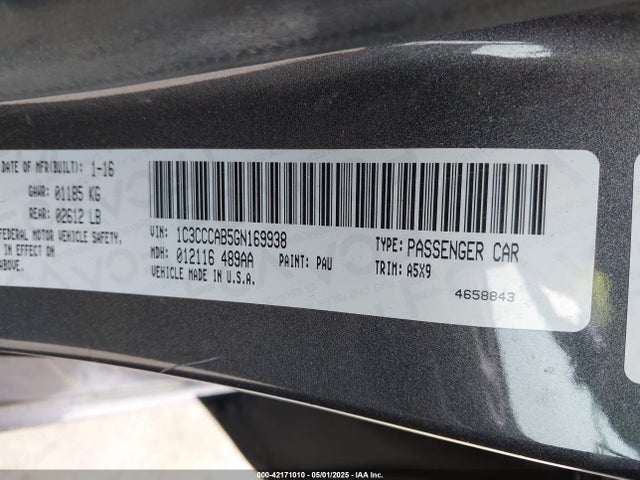 Chrysler 200 Limited 2016 1C3CCCAB5GN169938 Image 9
