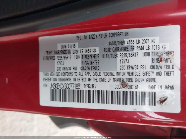 JM3KE4CY8G0771861 Mazda Cx-5 Touring