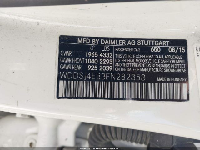 WDDSJ4EB3FN282353 Mercedes-Benz CLA 250
