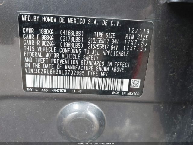 3CZRU6H3XLG702995 Honda r18z9