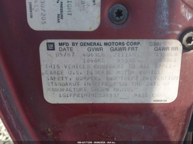 1987 CHEVROLET CAMARO 1G1FP21H7HL138837 Photo 8