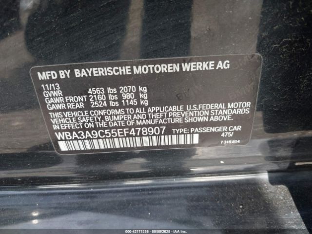 WBA3A9C55EF478907 BMW 335i