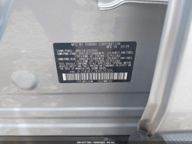 2019 SUBARU FORESTER JF2SKAEC2KH525305 Photo 8