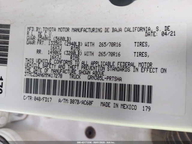 2021 TOYOTA TACOMA 4WD 3TMCZ5AN6MM417278 Photo 8