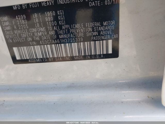 4S3GTAA61H3725339 Subaru Impreza 2.0i