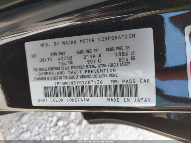 JM1BM1N37G1287136 Mazda Mazda3 S Grand Touring