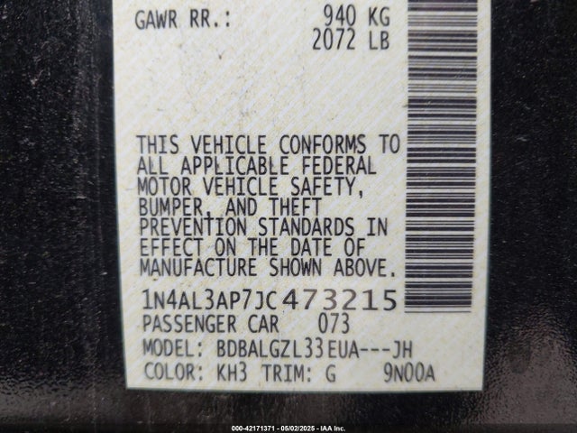 1N4AL3AP7JC473215 Nissan Altima 2.5 S