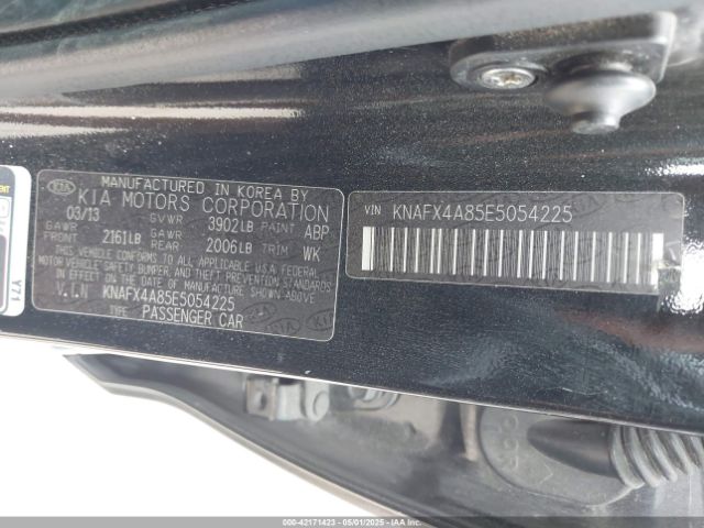 KNAFX4A85E5054225 KIA FORTE EX