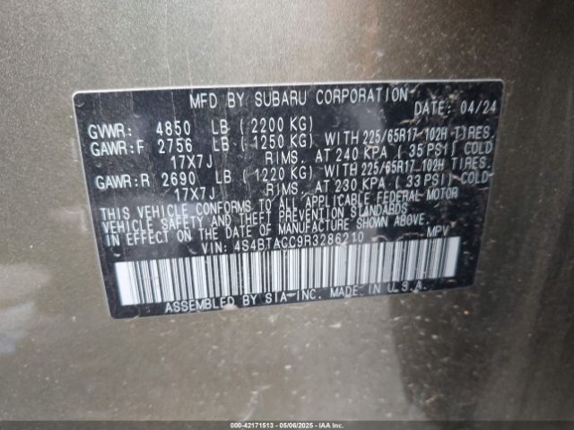 2024 SUBARU OUTBACK 4S4BTACC9R3286210 Photo 8