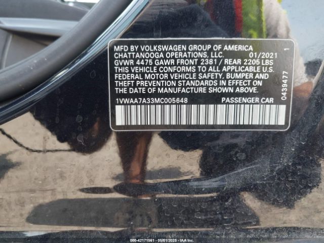 2021 VOLKSWAGEN PASSAT 1VWAA7A33MC005648 Photo 8