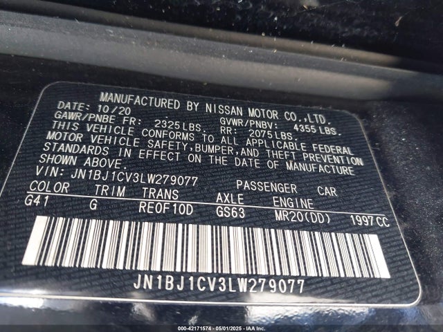 JN1BJ1CV3LW279077 Nissan Rogue Sport S Fwd Xtronic Cvt