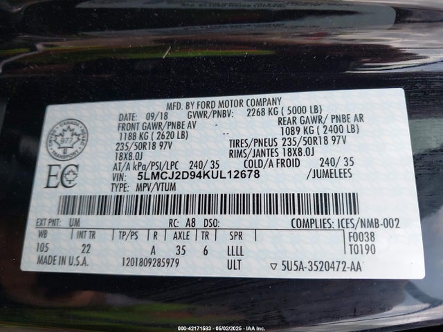 Lincoln MKC SELECT 2019 5LMCJ2D94KUL12678 Image 9