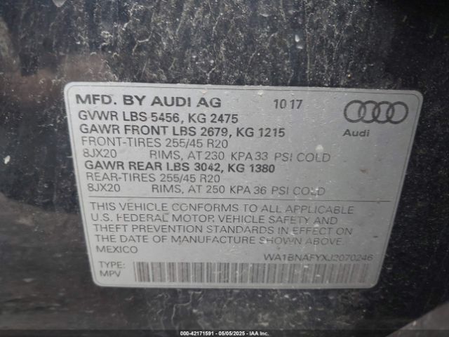 2018 AUDI Q5 WA1BNAFYXJ2070246 Photo 8