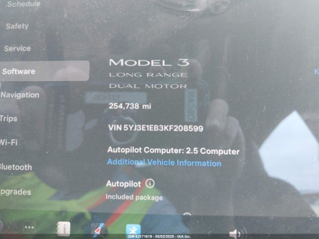 5YJ3E1EB3KF208599 Tesla MODEL 3
