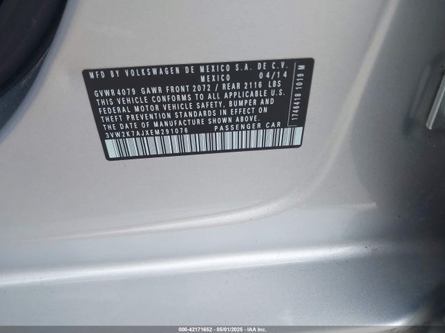 3VW2K7AJXEM291076 Volkswagen Jetta 2.0l S