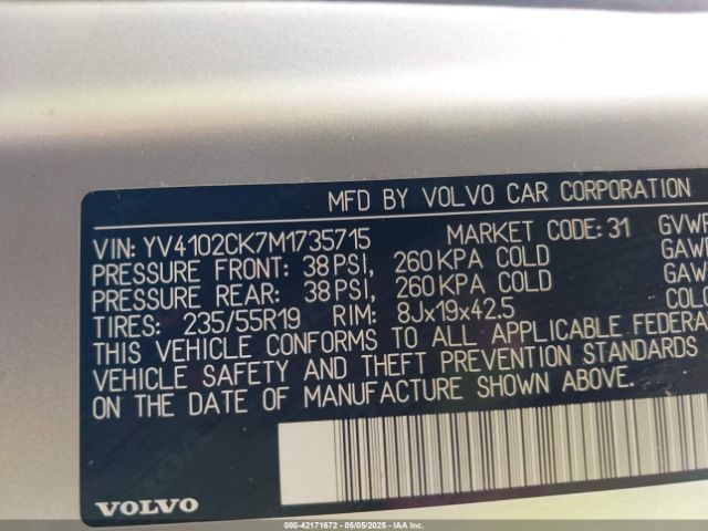 YV4102CK7M1735715 Volvo Xc90 T5 Momentum 7 Passenger
