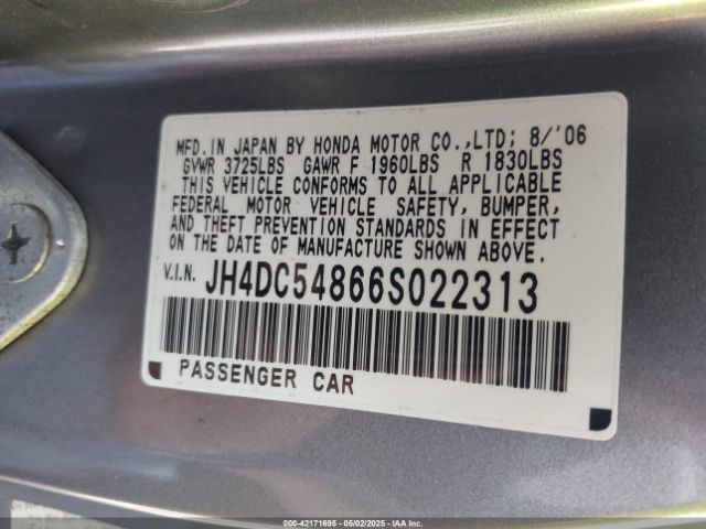 2006 ACURA RSX JH4DC54866S022313 Photo 8