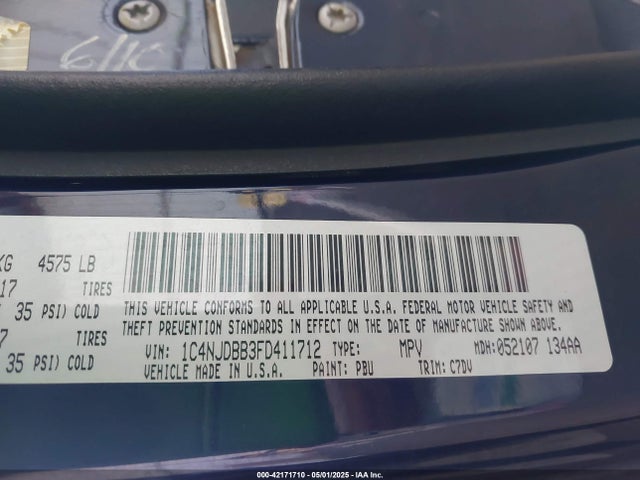 1C4NJDBB3FD411712 Jeep Compass Sport