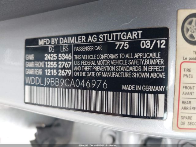 2012 MERCEDES-BENZ CLS 550 WDDLJ9BB9CA046976 Photo 8