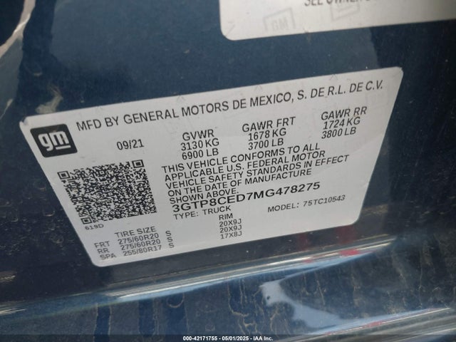 3GTP8CED7MG478275 GMC Sierra 1500 2wd  Short Box Elevation