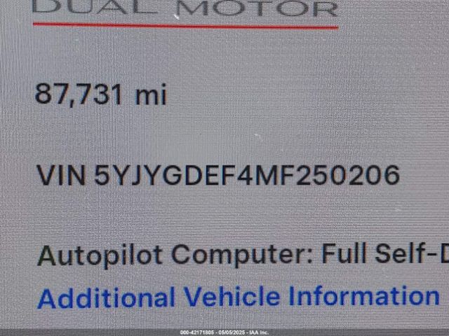 5YJYGDEF4MF250206 Tesla Model Y