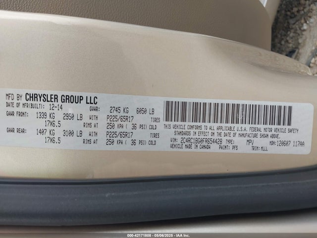 2C4RC1BG0FR654428 Chrysler Town & Country Touring