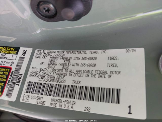 5TFJC5AB0RX003655 Toyota Tundra Hybrid Limited 2wd