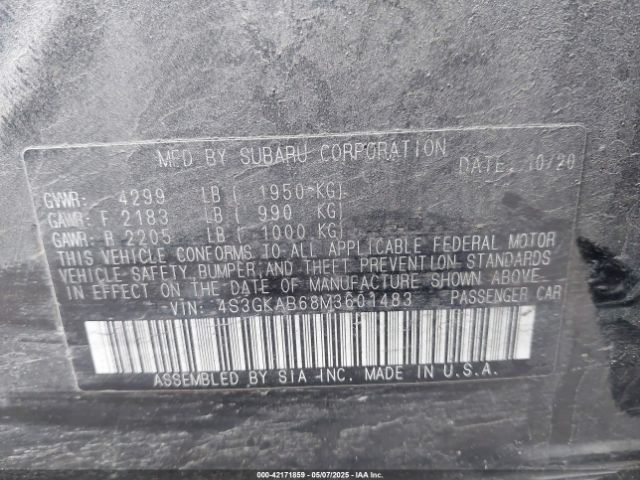 4S3GKAB68M3601483 Subaru IMPREZA SEDAN