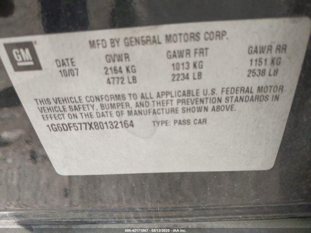 2008 CADILLAC CTS 1G6DF577X80132164 Photo 8