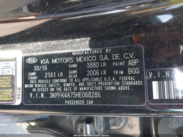 3KPFK4A75HE068286 KIA FORTE LX