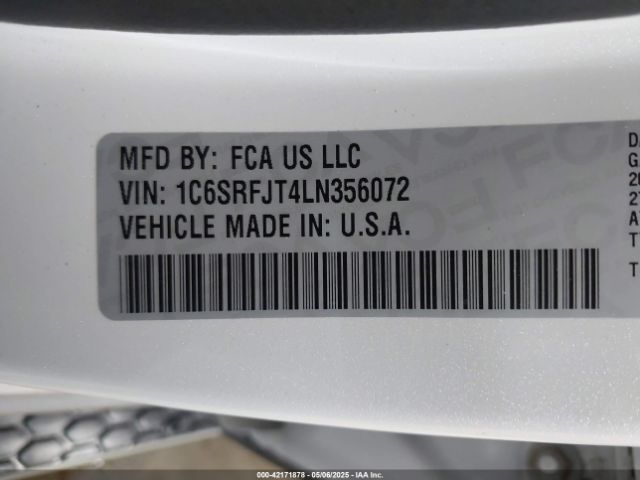 1C6SRFJT4LN356072 RAM 1500 Laramie  4x4 5'7 Box
