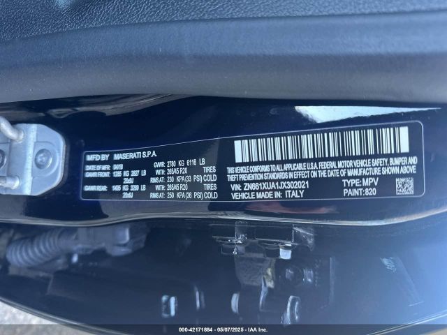 ZN661XUA1JX302021 Maserati Levante