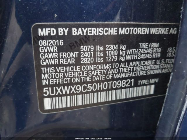 5UXWX9C50H0T09821 BMW X3 Xdrive28i