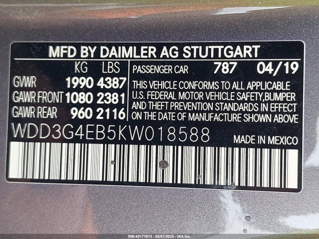 Mercedes-Benz m260 2019 WDD3G4EB5KW018588 Image 9