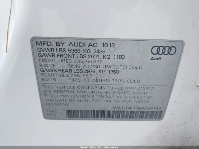 2014 AUDI Q5 WA1LFAFP3EA054149 Photo 8