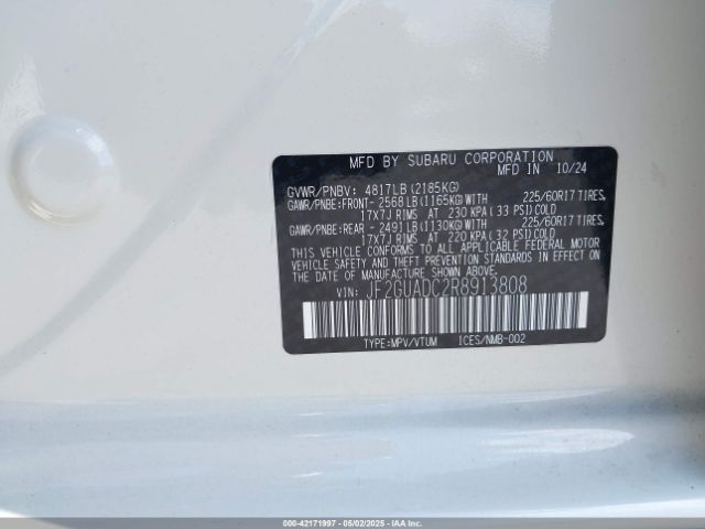 2024 SUBARU CROSSTREK JF2GUADC2R8913808 Photo 8