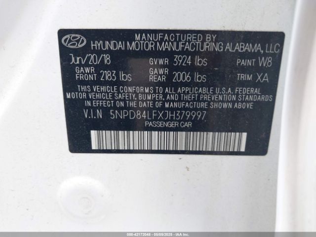 5NPD84LFXJH379997 Hyundai Elantra Value Edition