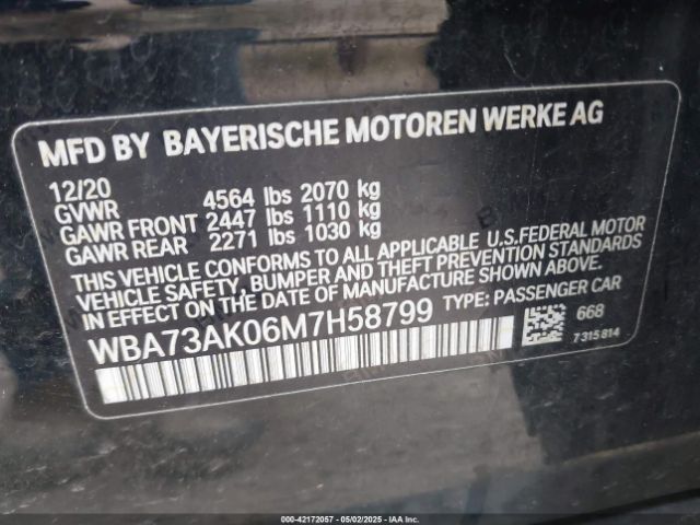 WBA73AK06M7H58799 BMW 228i Gran Coupe Xdrive