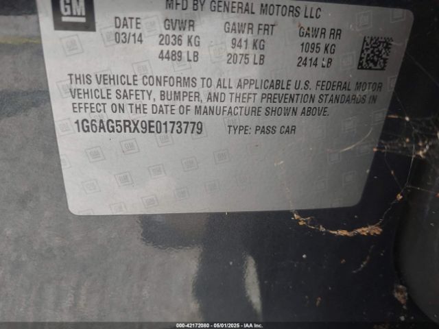 1G6AG5RX9E0173779 Cadillac Ats Standard