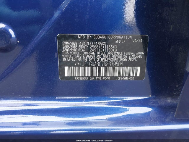 Subaru na 2024 JF1GUABC7R8379504 Image 9