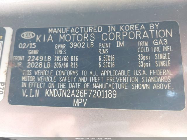 KNDJN2A26F7201189 KIA Soul