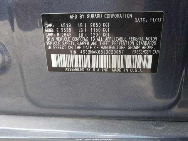 4S3BNAK68J3023057 Subaru Legacy 2.5i Limited
